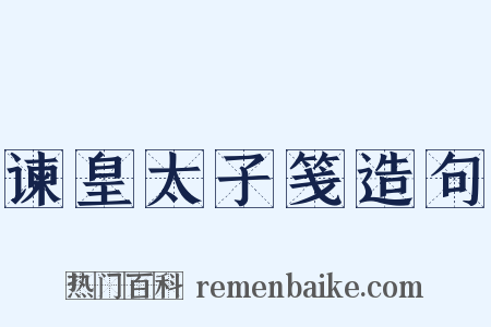 谏皇太子笺造句是什么意思的图片